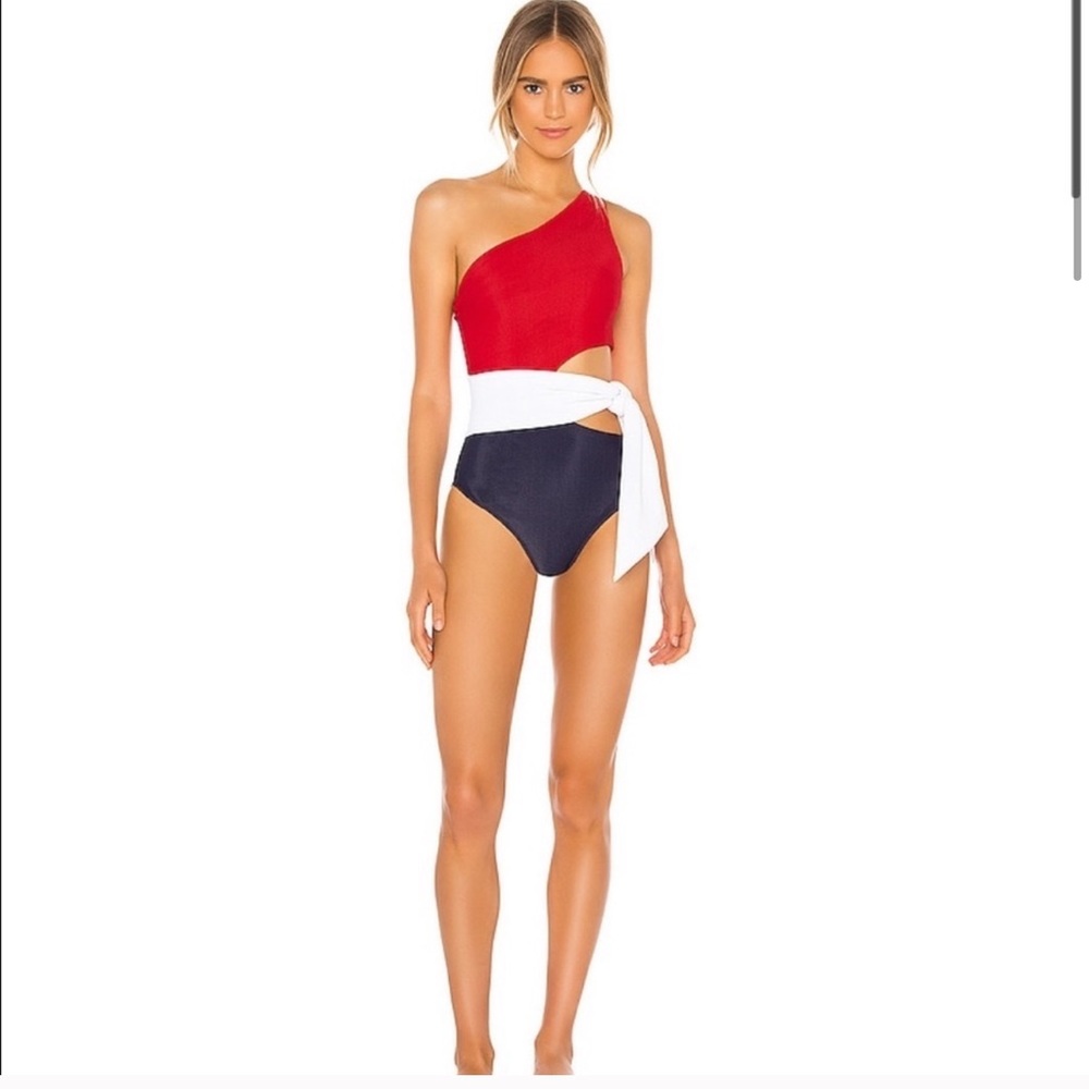 Beach Riot Carlie One-piece in Red, White, & Blue